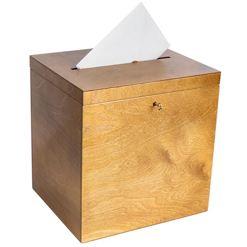 CON SERRATURA E CHIAVE - Questa scatola legno con chiave funziona anche come salvadanaio in legno con chiave o cassetta offerte, mantenendo il contenuto al sicuro. Ideale anche come scatola per offerte denaro o urna legno per donazioni.