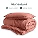 Bare Home Microfiber Duvet Cover Set - Ultra Soft Washed Microfiber - Twin/Twin Extra Long - Linen-Like Look - Easy Care - Breathable Fabric - Our Softest Duvet Cover Set (Twin/Twin XL, Dusty Rose)