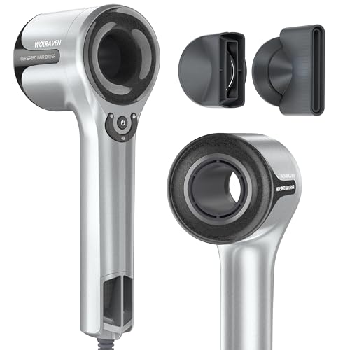 Hair Dryer Silver, Fast-Drying with Brushless DC Motor,Salon Negative Ions Blow Dryer,No Heat Damage,UL Approved and ALCI Safety Plug,Cold Button Light & Low Noise