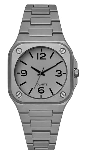 Image of Acnos Men's Premium Fiber Quartz Analog Watch - Luxury Square Dial Casual & Business Wrist Watch for Men