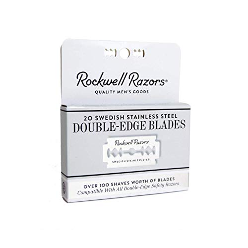 Rockwell Razors Swedish Stainless Steel Double-Edge Safety Razor Blades - 20-Pack (4 Month Supply)