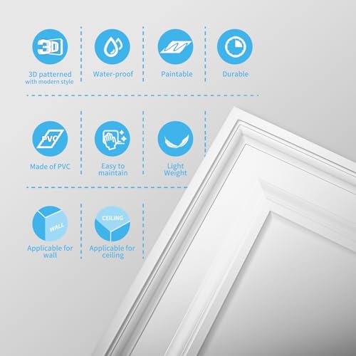 Image of Art3d 3D Decorative Drop Ceiling Tiles, 24 x 48 in, 12-Pack, Smooth White