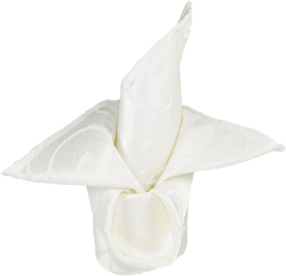 10pcs Damask Slivery White Table Cloth Napkins for Wedding Decoration Colored Polyester Event Party (Color : 9, Size : One Size) (8 One Size)