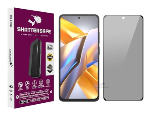 Image of Anti-Spy Privacy Tempered Glass Screen Protector Compatible For Poco M5s [Pack of 1]. 9H Hardness, Anti-Scratch, Edge-to-Edge Protection With Easy Installation Kit & Case Friendly Fit.