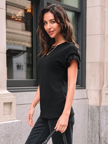 AUTOMET Womens Short Sleeve Tops Summer Tshirts Casual 2025 Cute Ruffle Crewneck Trendy Fashion Dressy Cute Work Outfits3