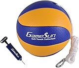 GAMESUN Tetherball Ball and Rope with Carabineer, Soft Touch, Portable Tetherballs with Soft Rope