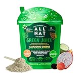 ALL NAT Super Greens Powder | Green Juice with 38 Superfoods, 11 Organic Nutrients, Amazonian Antioxidants | Gut Health, Detox & Immunity | Vegan, No Sugar – 30 Servings