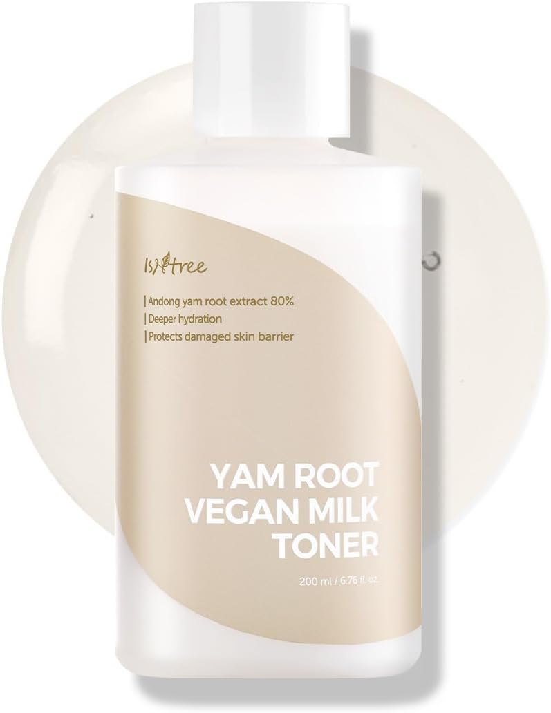 ISNTREE Yam Root Vegan Milk face Toner 200ml, 6.76 fl.oz | Deep Moisture with Plant-Based Milk Complex | Gentle Hydration for Dry & Sensitive Skin | Vegan Korean Skincare
