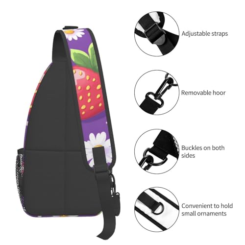 Morrales Sling con Estampado de Fresas para Hombre y Mujer miniatura 5