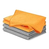 USANOOKS Microfiber Cleaning Cloth - 4/6/8/10/12 Pcs (12x16 in) High Performance, 1200 Washes - Ultra Absorbent Weave Traps Grime & Liquid for Streak-Free Mirror Shine - Lint Free Towel (Pack of 4)