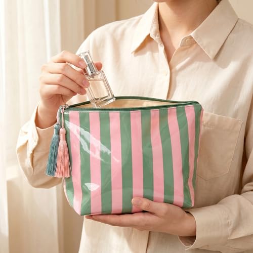 Bolso cosmético rayado impermeable, bolsa viaje 10 in miniatura 7