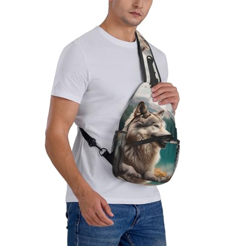 Morrales Sling Bag Negro para Senderismo y Uso Diario miniatura 7