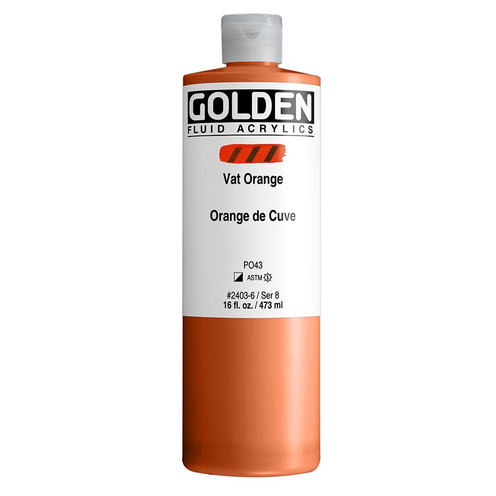 Golden : Fluid Acrylic Paint : 473ml (16oz) : Vat Orange