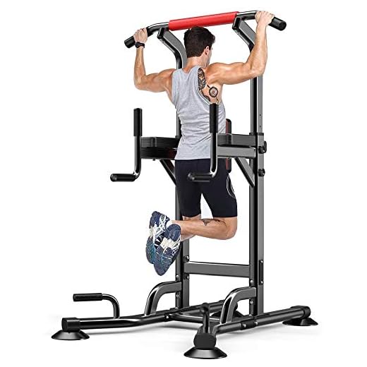 Yoleo Adjustable Power Tower - Multi Function Pull up Station for Strength Training - Dip Stand Workout Fitness Bar - Push up Equipment of Home Gym Exercise