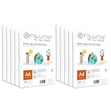 Les Dimensions: el paquete de folios contiene 100 feuilles de papel A4 (210 x 297 mm) tiene un grosor de 80gr/m2 con óptimos resultados en impresión láser, inkjet, fotocopias y fax