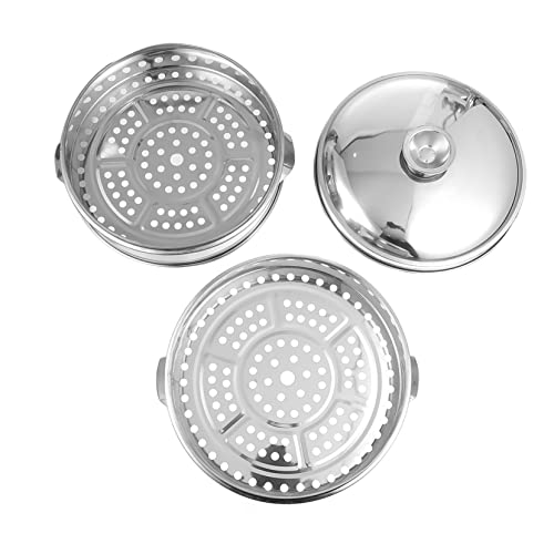 ANSNOW 1 Juego de Vaporera de Acero Inoxidable, Accesorios para Comida de Bebé, Olla para Cuscús, Olla de Vapor, Cesta para Vapor, Traje Infantil, Cesta para Vapor, Vaporera para Bollos, Sartén Asiá