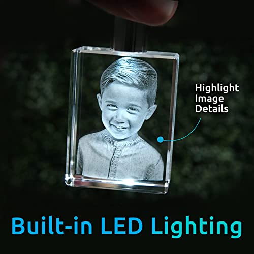 Artpix 3D Personalized Keychains With Led Light, Personalized Mothers Day Gifts With Your Own Photo For Mom, Her, Him, Dad, 3D Laser Etched Picture, Engraved Crystal, Customized Memorial Anniversary Couples Gifts #TOP1