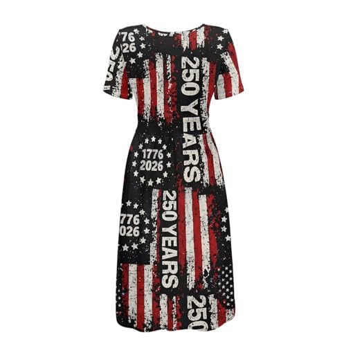 Image of Women's Summer Dresses Short Sleeve Formal Dresses with Pockets | Lightweight polyester fabric delivers cool airflow during hot summer outdoor activities