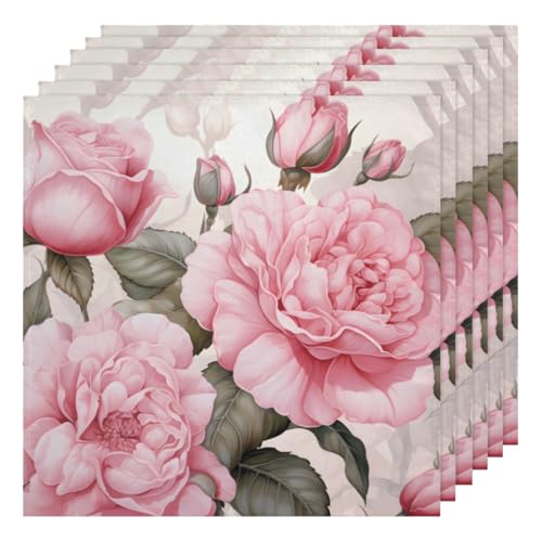 Servilletas de Tela Blossom Pinks Roses Multicolor 6 un. miniatura 1