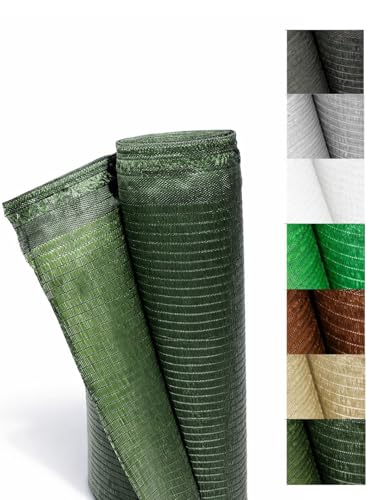 Jardin202 - Malla de Ocultación 110g/m² Premium | Sombreo y Privacidad para Jardín, Vallas, Patios y Terrazas | Protección UV | 2 x 20 Metros (Verde Oscuro)