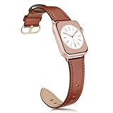SWEES Leather Bands Compatible for Apple Watch iWatch 38mm 40mm, Genuine Leather Soft Elegant Strap Compatible iWatch Series 5 Series 4 Series 3 Series 2 Series 1, Sports & Edition Women, Cognac Brown
