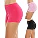 Ekouaer Panty Womens 3 Pack Comfort Covered Waistband Panties,Black/Pink/Rosered,Medium