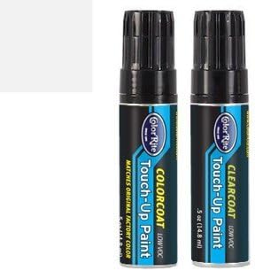 Half-Ounce Jar for Hyundai Sonata Automotive Touch-up Paint - Porcelain White WHC - Color+Clearcoat Package