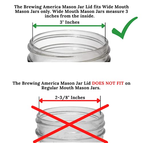 Mason Jar Lids Wide Mouth Plastic 4 Pack-Usa Made-Flip Cap Screw Top Pour Spout Drink Hole - Leak-Proof For Kerr And Ball Canning Jars - Airtight For Drinks To Go And Controlled Pouring - Black #TOP3