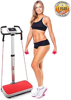 Vibration Platform Trainer Fitness Machine, Fast Workout Exercise, Adjustable Time Speed Level w/