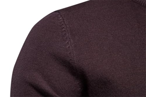Men's Winter Thick Warm Pullover Crewneck Slim Fit Solid Color Long Sleeve Sweater4