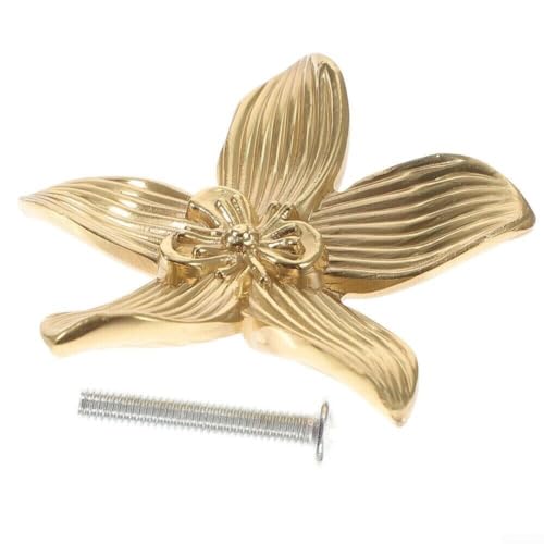 Getdoublerich 4 pomelli per cassetti, pomelli per cassetti in lega di zinco a forma di fiore, maniglie per armadi a foro singolo, maniglie per armadi, maniglie in metallo per sostituire manopole