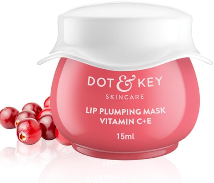 Lip Plumping Mask With Shea Butter & Vitamin C + E For Naturally Glowing Lips | Smoothes Flaky & Dry Lips | LipMask For Soft,Smooth & Plump | (Lingonberry) |15Ml