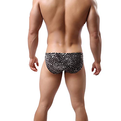 Swbreety Mens Leopard Print Briefs Underwear Stretch Bikinis With Pouch #TOP6