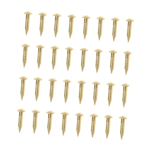 DECORNIJIA 285 piezas Kit de Clavos de Cobre Puro Cabeza Redonda Antiarañazos Accesorios para Muebles y Manualidades Alta Dureza y Penetración Acabado Retro para Decoración y Carpintería