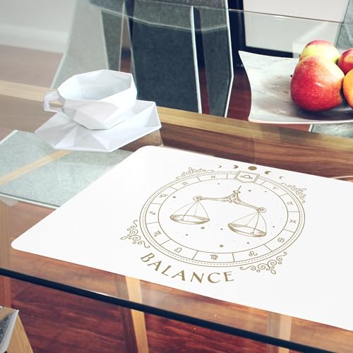 Set de table liège blanc lot de 4 grands napperons 39,5x28,5 cm