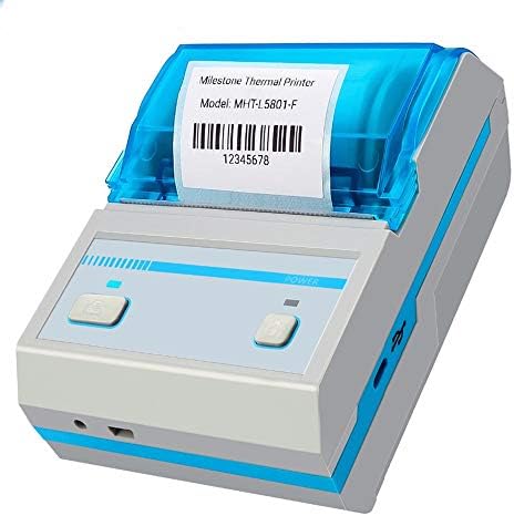 Mobile Thermal Label Printer, Meihengtong Handheld 58mm Mini Portable Bluetooth 4.0 Receipt Printer Wireless with Rechargeable Battery, Compatible with Android/iOS for Barcode Buniness Bill