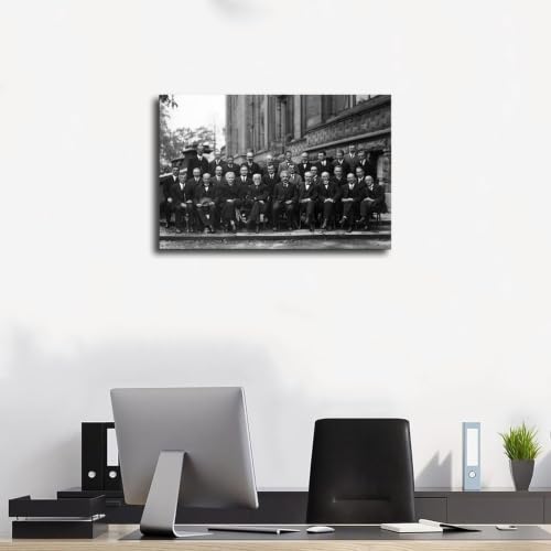 Affiche de la conférence Solvay 1927 pour habiller un mur de bureau vide avec style - 3