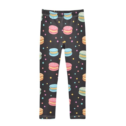 Colorful Macaroons Polka Dot Girls Casual Leggings for Kids Printed Long Pant Bottoms Stretch and Soft