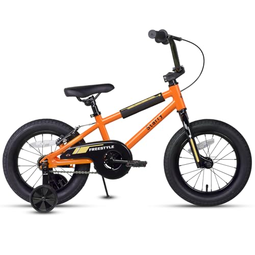 Image of 12 14 16 18 Inch Kids Bike BMX Style Bicycle with Training Wheels Coaster Brake for 2-10 Years Old Toddlers Boys Girls Multiple Colors