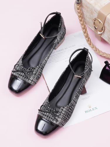 Image of TRYME Women's Slingback Ballet Flats | Closed Toe Casual Ballerina Shoes with Adjustable Strap, Cushioned Insole, Elegant Office Fashion Footwear