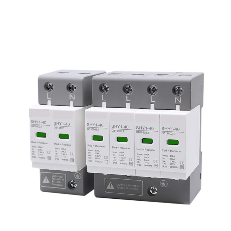 1 szt. AC SPD ochrona przeciwprzepięciowa 2P 4P 10,20 KA 20,40 KA 30K 60 KA osłona odgromowa do domu, ogranicznik niskiego napięcia, druk laserowy (2P 230 V, 10-20 KA)