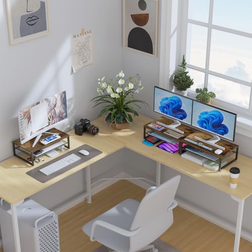Image of gianotter 2-Tier Wood Monitor Stand Riser