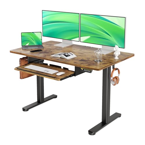 Claiks Standing Desk with Keyboard Tray, Standing Desk Adjustable Height, Raising Desks for Home...