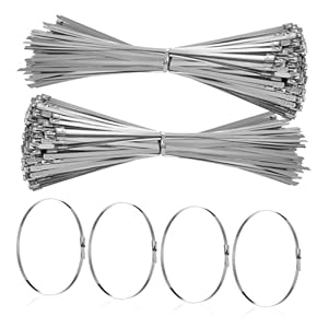 SHINEOFI 500 Stück Edelstahl Kabelbinder Metall