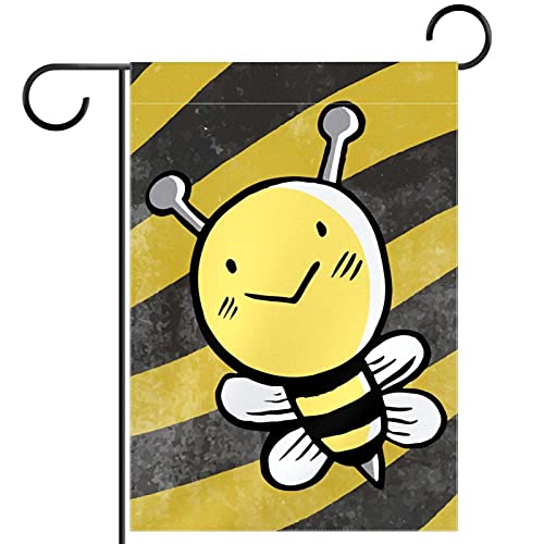 Drapeau bienvenue abeille anti-décoloration double face pour jardin