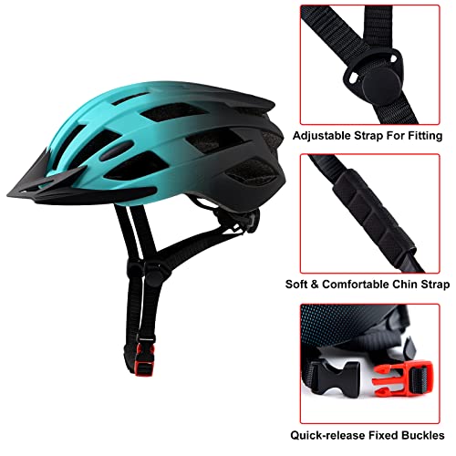 Adult Bike Helmets, Adjustable Mens Womens Bicycle Helmet, Lightweight Road Mountain Cycling Safety Sports Helmets With Detachable Visor Mint-Green #TOP2