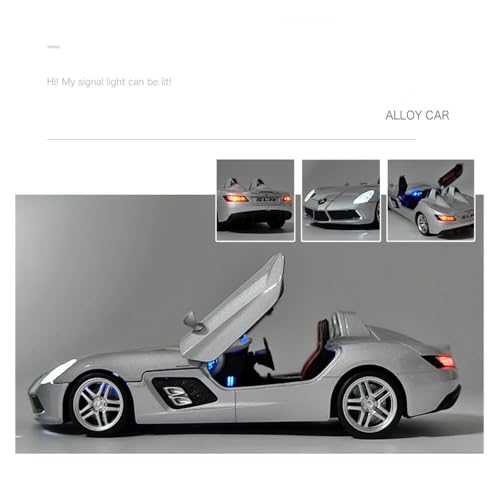 Image of Alokik Enterprise Compatible for 1:24 Mercedees-Benz SLR Toy Car Model, Diecast Collectible Pull Back Model Car with Sound and Light, Toy Gift Vehicles for Adults Kids Boys Girls【Color As Per Stock】