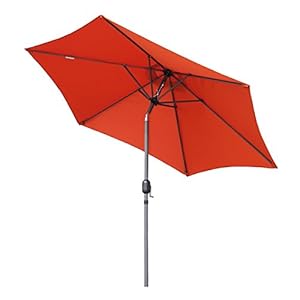 Angel Living 250 cm Aluminium Tuin Parasol Paraplu Met Crank Tilt Mechanisme, Zonnescherm UV 50+
