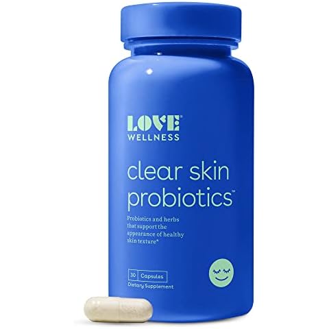 Love Wellness Clear Skin Probiotic | Clear Up Hormonal Acne Pimples, Redness & Pore Minimizer | Skin Care with Zinc, Bifidobacterium Longum & Chaste Tree Fruit Extract | Acne Treatment | 30 Count Cover