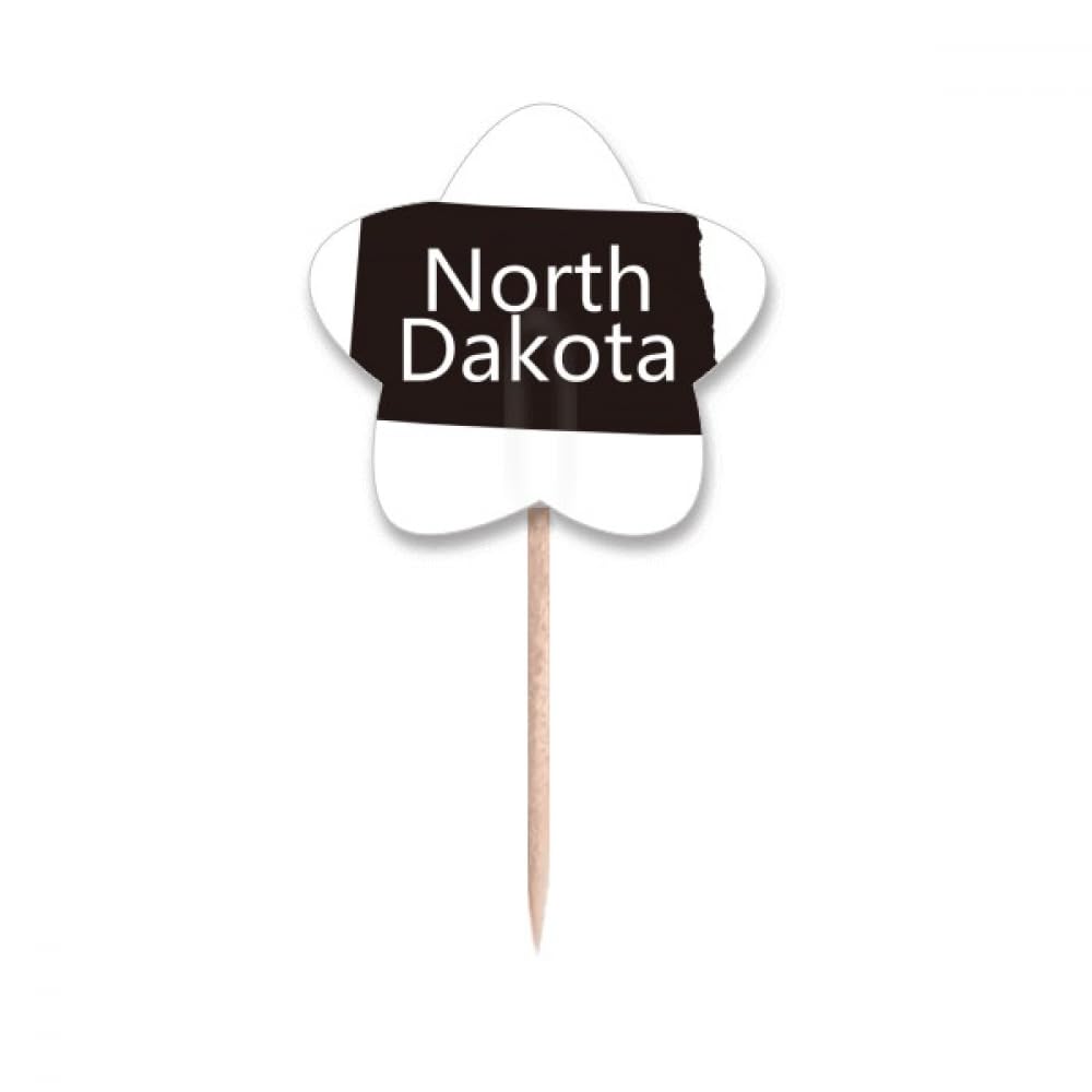 Cure-dents Drapeaux North Dakota en Bois pour Cupcake Picks x50